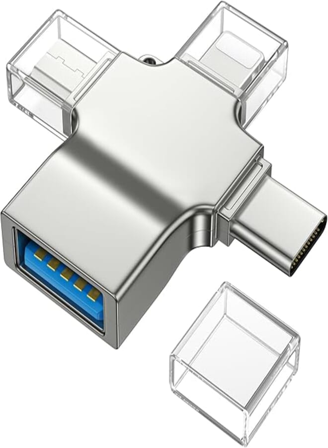 USB Flash Drive 4 in 1 USB 3.0 Memory Stick High Speed Type C Micro iOS Android USB C Stick Flash Drive Memory Card Reader Adapter for iPhone 15 iPad OTG Android Computer Tablet Laptop